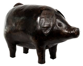 Scully & Scully for Omersa & Co Leather Pig Footstool