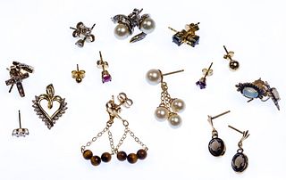 14k and 10k Gold Pierced Earring Assortment