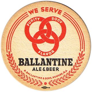 1950 Ballantine Beer/Ale 4 1/4 inch coaster NJ-BAL-7