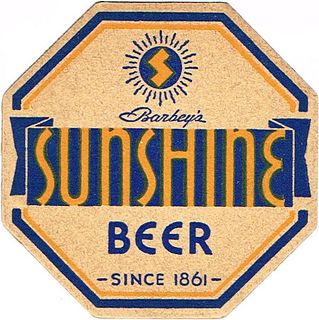 1934 Barbey's Sunshine Beer 4 1/4 inch Octagon Coaster PA-BARB-7