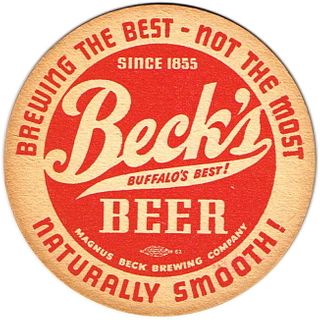 1940 Beck's Beer 4 1/4 inch coaster NY-BEK-2