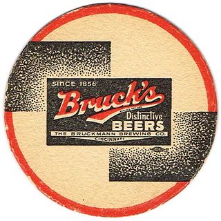 1940 Bruck's Beers 4 1/4 inch coaster OH-BRU-1