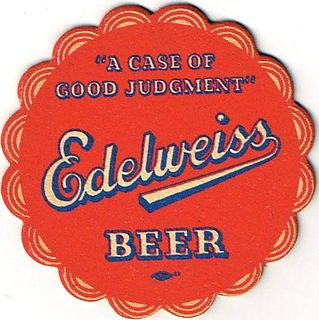 1942 Edelweiss Beer 3 3/4 inch coaster IL-SCH-3