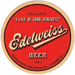1943 Edelweiss Beer 4 1/4 inch coaster IL-SCH-6