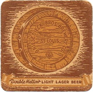 1940 Griesedieck Bros. Light Lager Beer 4 1/4 inch coaster MO-GRI-12