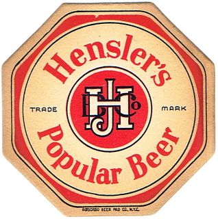 1935 Hensler's Popular Beer 4 1/4 inch coaster NJ-HEN-1