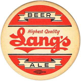 1938 Lang's Beer/Ale 4 1/4 inch coaster NY-GLB-3A