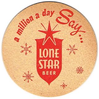 1962 Lone Star Beer 3 3/4 inch coaster TX-LON-13