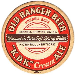 1940 Old Ranger Beer/K.D.K. Ale 4 1/4 inch coaster NY-HOR-3