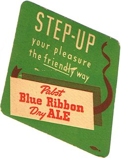 1937 Pabst Blue Ribbon Ale 4 1/4 inch coaster WI-PAB-16