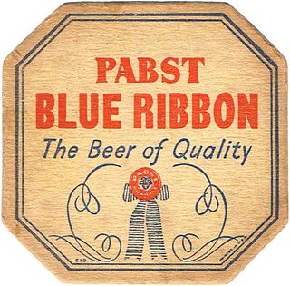1934 Pabst Blue Ribbon Beer 4 1/4 inch coaster WI-PAB-15