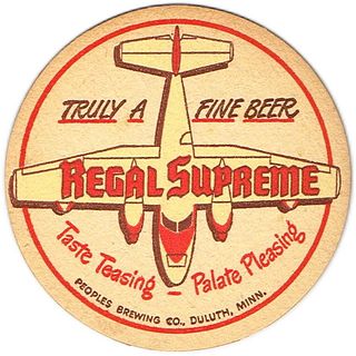 1943 Regal Supreme Beer 4 1/4 inch coaster MN-PEO-1