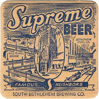 1933 Supreme Beer 4 1/4 inch coaster PA-SOBTH-2
