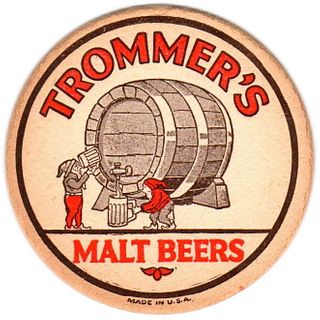 1937 Trommer's Malt Beers 4 1/4 inch coaster NY-TMR-80A