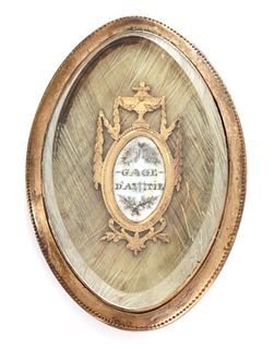 A Georgian gold memorial brooch/pendant,