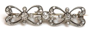 A Victorian diamond set bar brooch,
