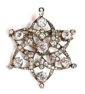 A Victorian diamond star brooch,