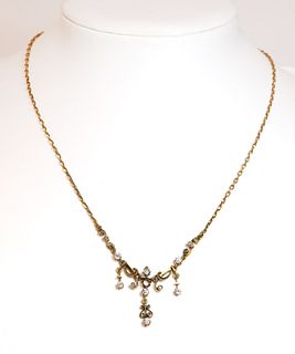 A Victorian diamond set necklace,