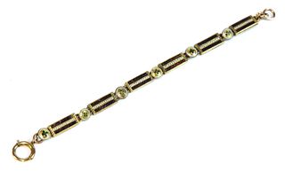 An antique gold and enamel bracelet,
