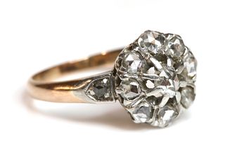 An Edwardian diamond set cluster ring, c.1910,