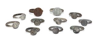 A collection of eleven Byzantine rings,