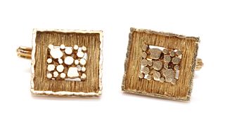 A pair of 9ct gold swivel link cufflinks, by H. Samuel, c.1970,