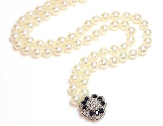 A two row uniform cultured pearl necklace,