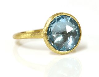 An 18ct gold single stone blue topaz 'Jaipur' ring, by Marco Bicego,