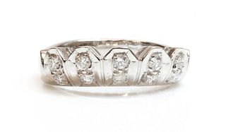 A white gold diamond tiara ring,