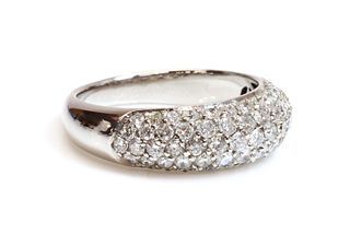 A white gold diamond bombé band ring,