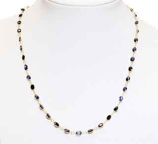 A sapphire rivière necklace,