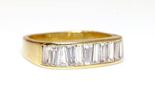 A Continental diamond set half eternity ring,