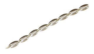 A sterling silver and gold bracelet, by Georg Jensen,