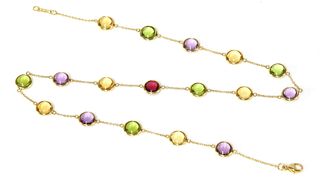 An 18ct gold 'Dot Station' gem set necklace by Tiffany & Co.,