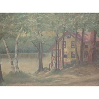 "House by River" Oil on Artist's Board