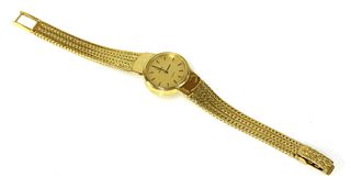 A ladies’ 18ct gold Omega quartz bracelet watch,