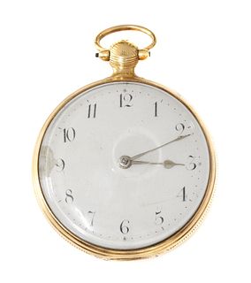 An 18ct gold key wound open faced pocket watch, by George Lefever,