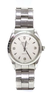 A gentlemen's stainless steel Rolex 'Oyster Perpetual Air King' automatic bracelet watch 1002, c.1966,