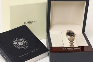 A ladies' bi-colour Longines 'Conquest Classic' automatic bracelet watch, c.2015,