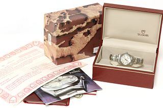 A ladies' stainless steel Tudor 'Princess Oysterdate' automatic bracelet watch,