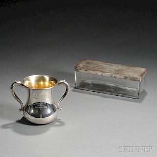 Two Sterling Silver-mounted Indian Harbor Yacht Club Trophies