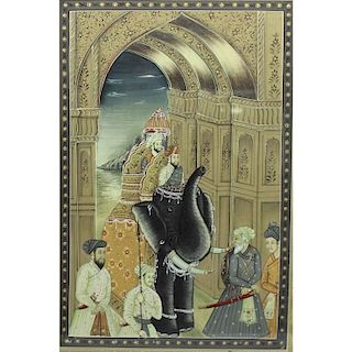 Vintage Middle Eastern Painting on Silk