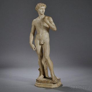 Ferdinando Vichi (Italian, 1875-1945)       Standing Marble Figure of David