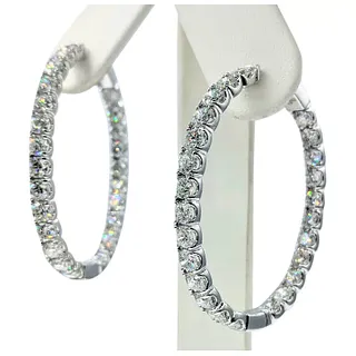 Spectacular Diamond "Inside / Outside" Hoop Earrings - 9.85ctw