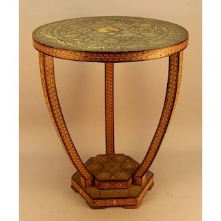 Antique Middle Eastern Inlaid Side Table