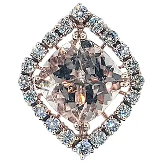 Stunning Rose Gold Diamond and Morganite Pendant