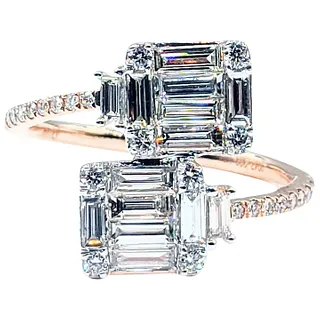 Unique Baguette & Brilliant Cut Diamond Fashion Ring