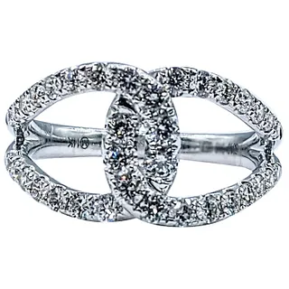 Stunning Diamond Interlocking Loop Ring