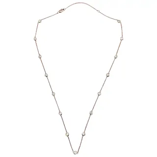 Rose Gold Diamonds By The Yard Necklace 1.00ctw