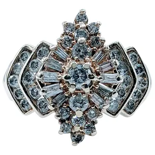 Vintage Multi Cut Diamond Cluster Ring